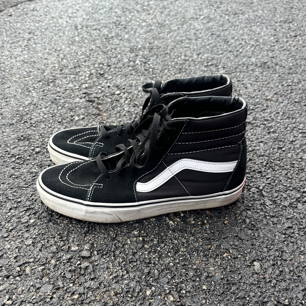 Vans Black and White High-Top Sneakers